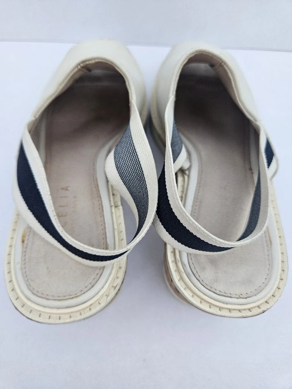 Cecelia New York White Leather Platform Wedge Sandals - Size 6.5